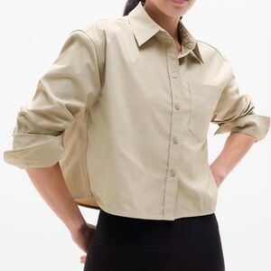 Athleta Beige Button Down Shirt